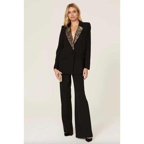Badgley Mischka Jackets & Blazers - Badgley Mischka Zebra Lapel Boyfriend Blazer Sz 10